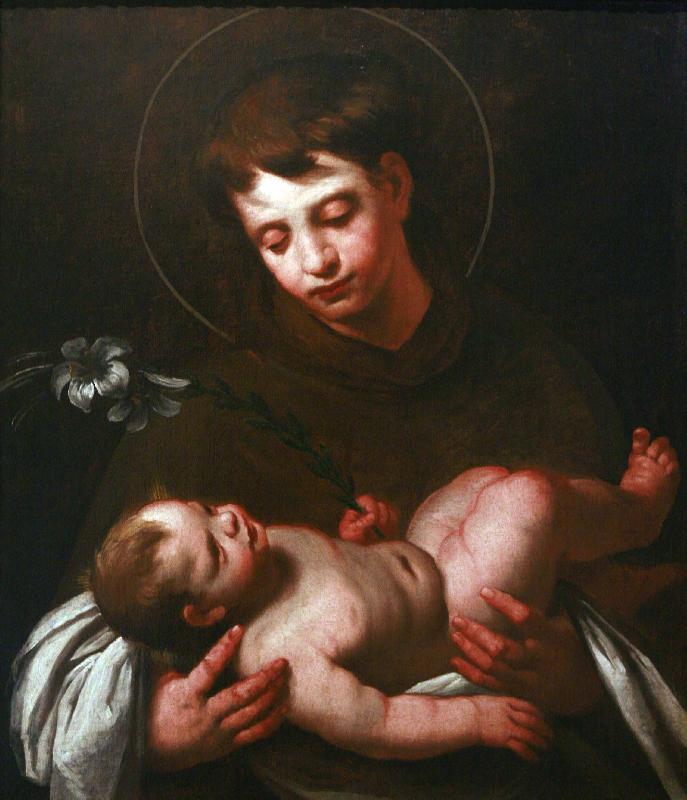 Bernardo Strozzi Saint Antony of Padua holding Baby Jesus France oil painting art
